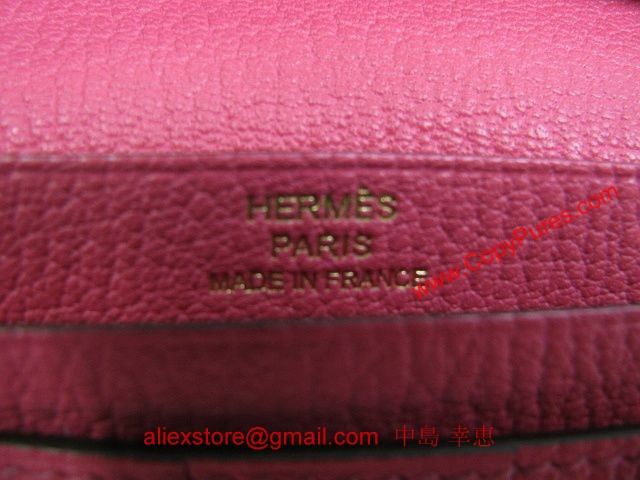 HERMES（エルメス）ベアン三つ折長財布シェーブル/ローズティリアン